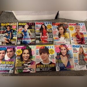 Lot Of Ten 2010 Teen Vogue Magazines Justin Bieber Young Hollywood Issue